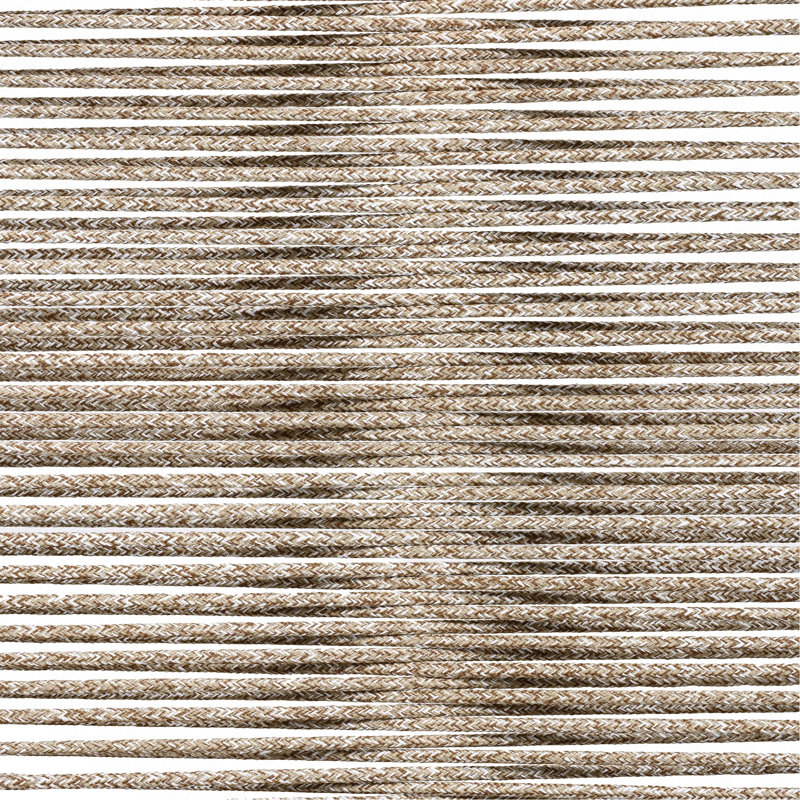 Ensemble de 2 chaises de salle à manger d'extérieur, structure en bois au fini teck et corde brune, style cour naturelle, capacité de 400 lb