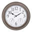 Horloge analogique 26,2 po en chêne gris brossé avec thermomètre et hygromètre
