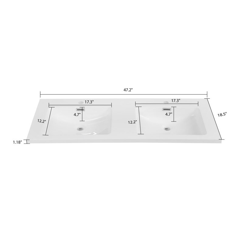 Plateau de meuble-lavabo 47,2 po