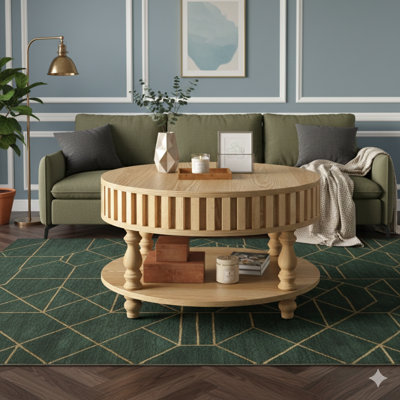 Mid-Century Style Textured Cocktail Table With Storage, Natural Wood Finish Centre Table With Flip-Up Lid And Solid Wood Legs For Living Room