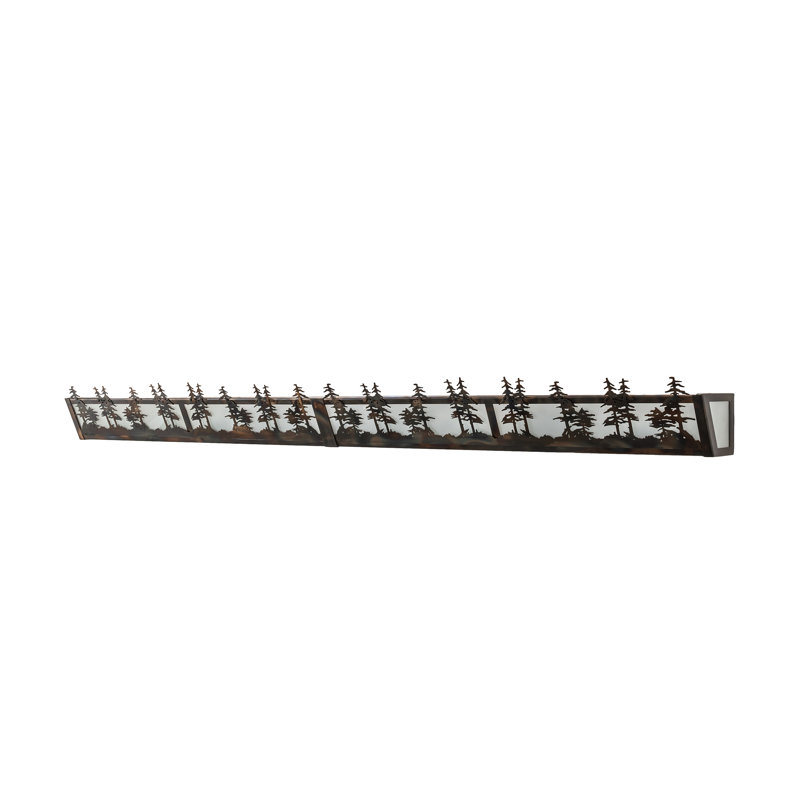 Rustic Lodge 4 - Light Bath Bar, 7" H x 72" W x 6.25" D, Blue/Green/Purple, Timeless Bronze