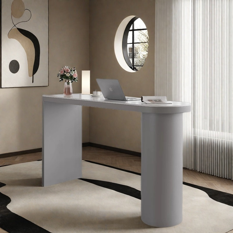 Table de bar haut de gamme, Gris, H 39,3 po x L 70,8 po x l 15,7 po