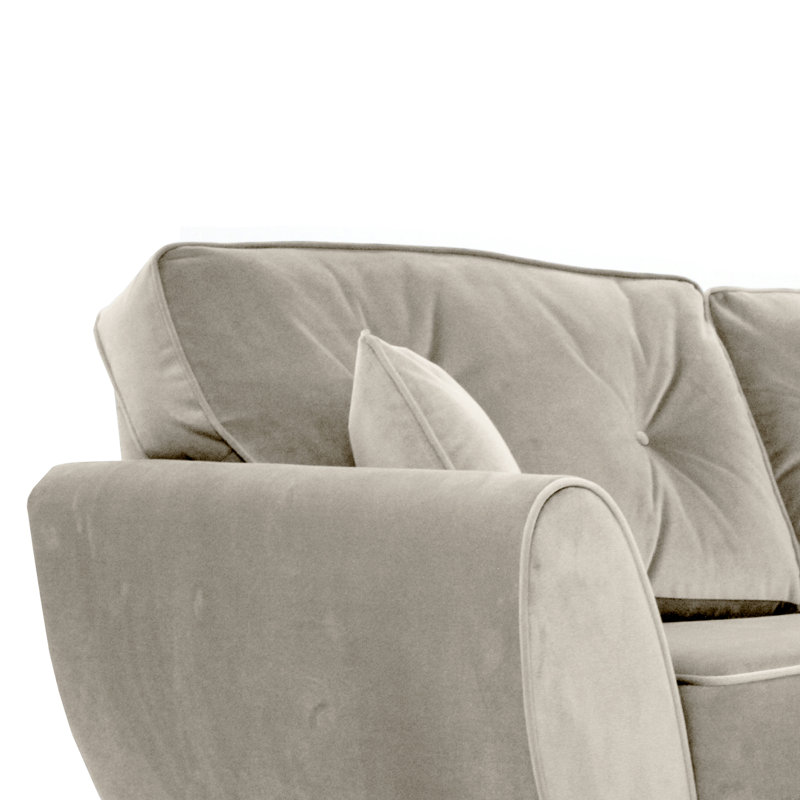 Rafe 4 Seater Velvet Sofa, Mink Velvet