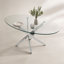 Table basse ovale, table d'appoint en verre de 100 cm avec pattes, table à thé moderne pour salon-1555988667