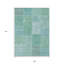 Tapis intérieur / extérieur 9 pi x 12 pi bleu sarcelle et vert patchwork lavable-122845777