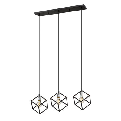 Suspension carrée 3 lumières grappe Grenelle