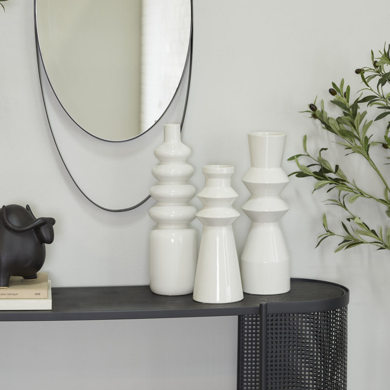 Stoneware Table Vase, White