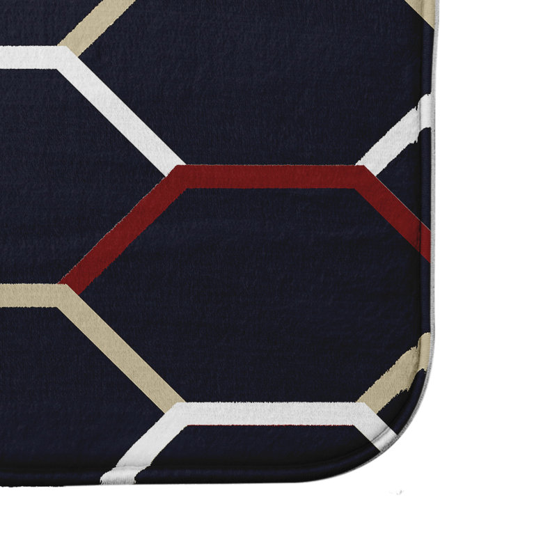 Tapis pour salle de bain Leighton, l 34 po x L 21 po, Bleu marine