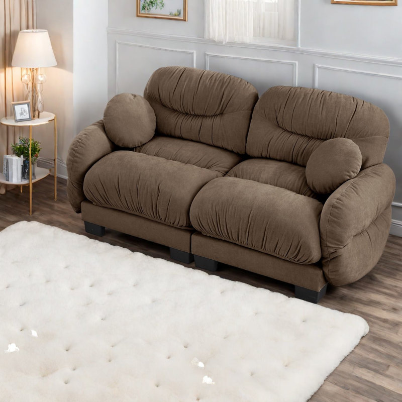Canapés modulaires confortables en chenille 2 places