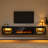 80'' Floating Fireplace Tv Stand With 36" Electric Fireplace, Led Light Entertainment Center With Storage, Wall Mounted Media Tv Console With Glass Door For Living Room-1312457079