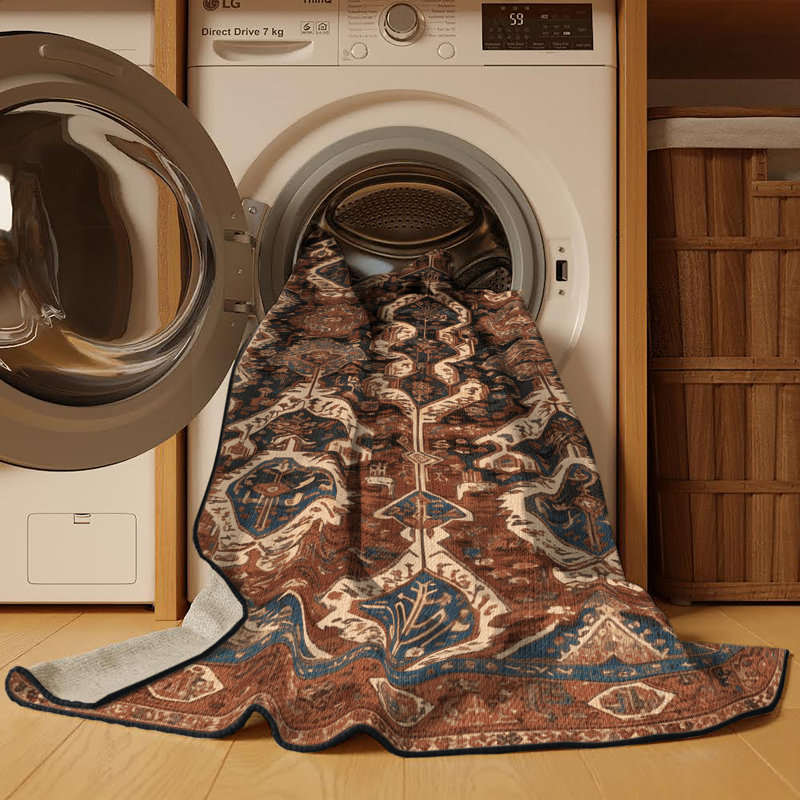 Tapis brun lavable à la machine