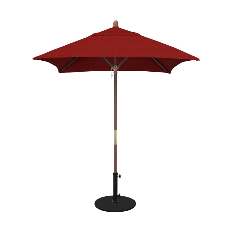 Parasol de marché carré 6 pi Yaritza, Toile Sunbrella® rouge Jockey