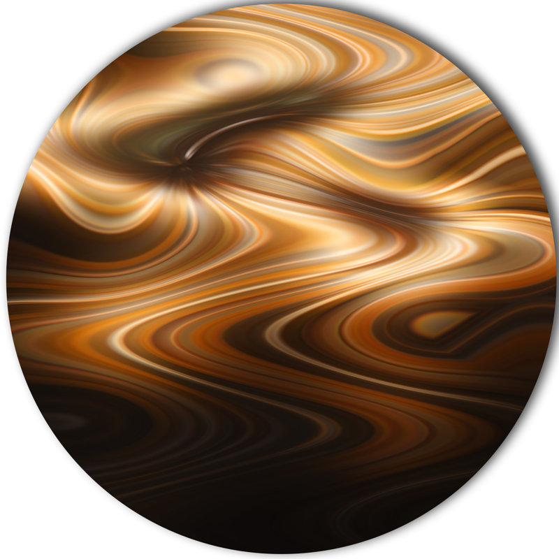 « brown curveed wave texture », impression sur métal, H 23 po x l 23 po x P 1 po