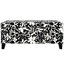 Charmant rangement multifonctionnel avec une finition rembourrée de luxe, convient à la chambre à coucher - floral noir, 38,53 po de profondeur, 18,68 de largeur, 16,7 po de hauteur pratique, télécommandes à compartiment caché