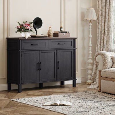 Buffet Cabinet Sideboard With 2 Drawers and Cabinets, Classic Style Sideboard With Adjustable Shelves For Living Room, Kitchen, Dining Room