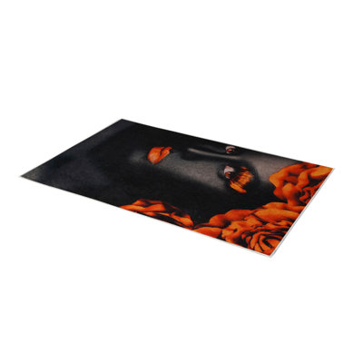 Premium Hall Carpet, 3.3 x 6.6 Feet, 100% Polyester, 0.3 in Pile Height | Antibacterial, Non-Slip Underside, Machine Washable | Elegant 3D Digital Print Design, Perfect for Entryways & Living Rooms