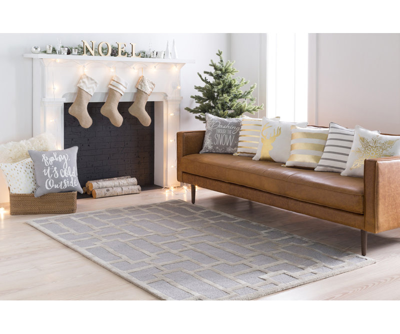 Perpetua Hand Tufted Wool Geometric Indoor Rug, Rectangle 7'6" x 9'6"