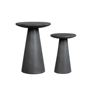 Cardenas Indoor Outdoor 2-Piece Table Set In Charstone Concrete Finish