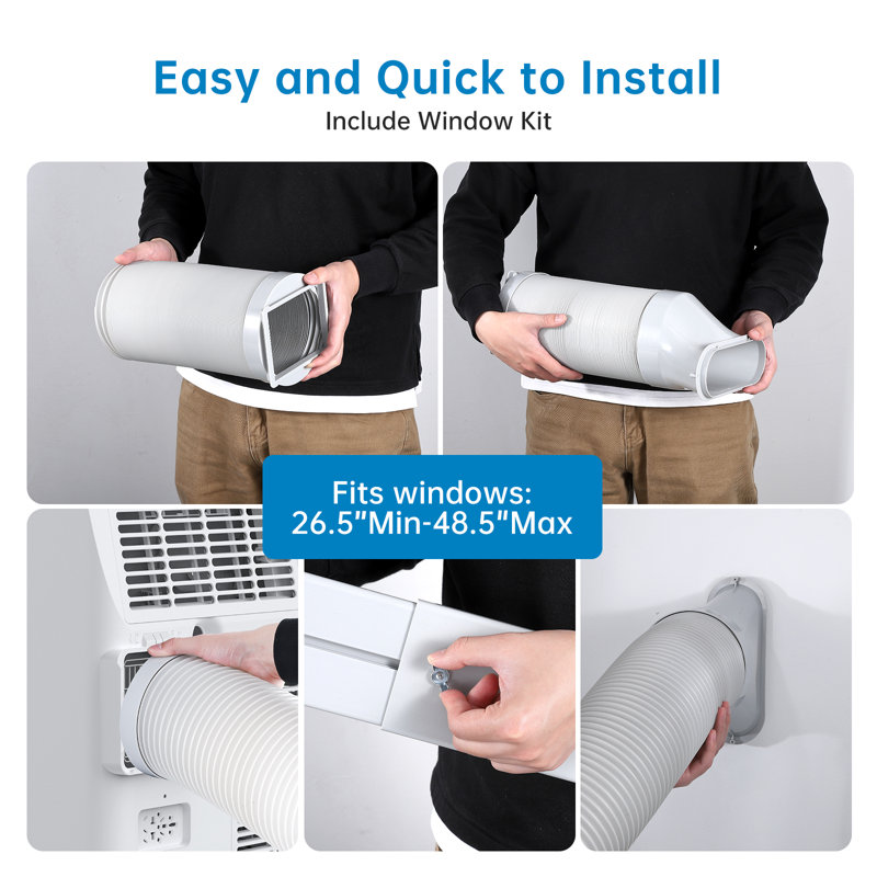 14000 BTU Air Conditioner, with Remote, Pipe Cools, Window kit to 750 Sq. Ft with Follow Function
