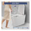 Toilette intelligente sans réservoir avec bidet intégré, ouverture et fermeture automatiques, bidet plus large avec siège chauffant, eau chaude et sèche, capteur de pied, affichage à DEL, télécommande, blanc