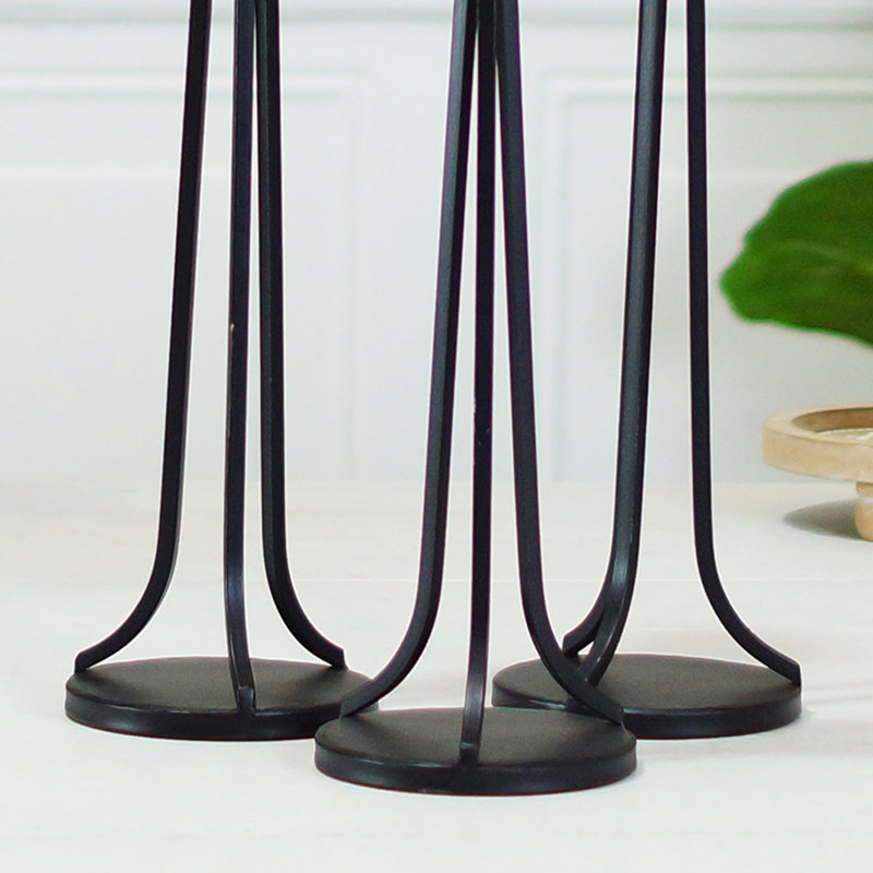 Ensemble de 3 porte-bougies en métal 20 po