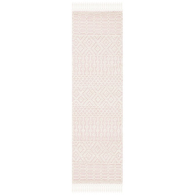 Aldeline Hand-Woven Flatweave Wool Ivory/Pink Area Rug