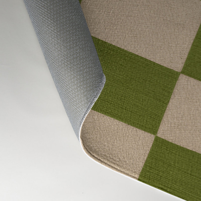 Tapis d'intérieur et d'extérieur à carreaux beige, Rectangulaire 3 pi x 5 pi