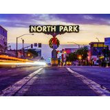 North Park Neighborhood Sign With Light Streak | North Park, San Diego Print by Brian Mc Clean