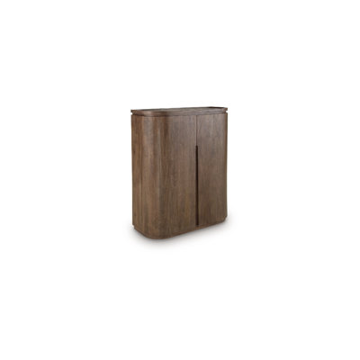 Armoire de bar Lep, porte-bouteilles et porte-verres, brun moyen de 40 po de largeur