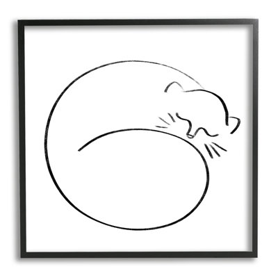 Minimal Cat Line Doodle - impression