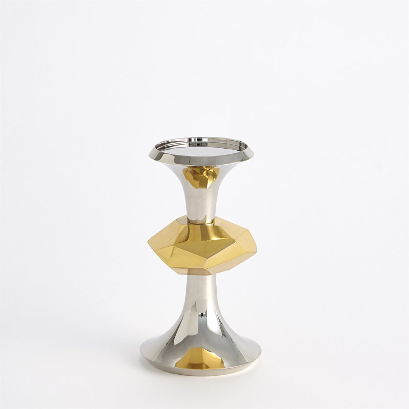 Gabriel Candle Holder-Sm, Nickel