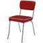 Chaises d'appoint rembourrées rouges (paire) - cadre de détail, siège en mousse, salle à manger moderne décorée 2 pièces-773994761