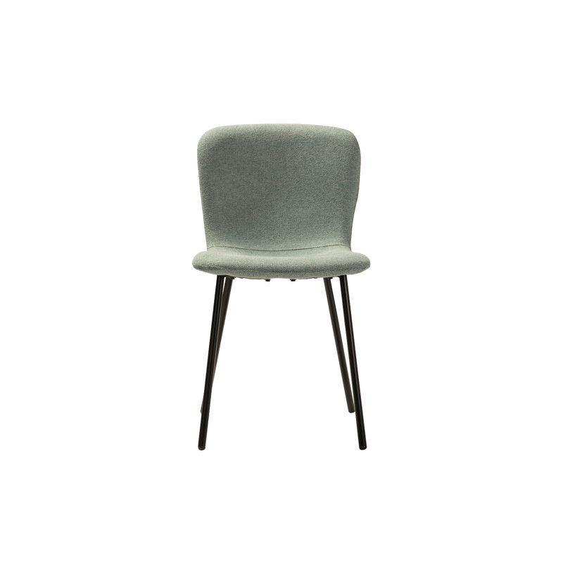 Polyester Blend Upholstered Metal Side Chair, Green