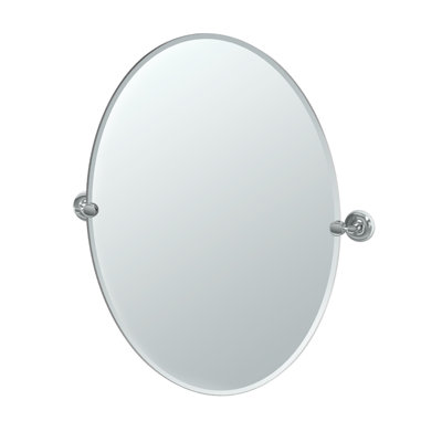 Designer II Frameless Oval Bathroom Vanity Mirror | Pivoting and Beveled Mirror