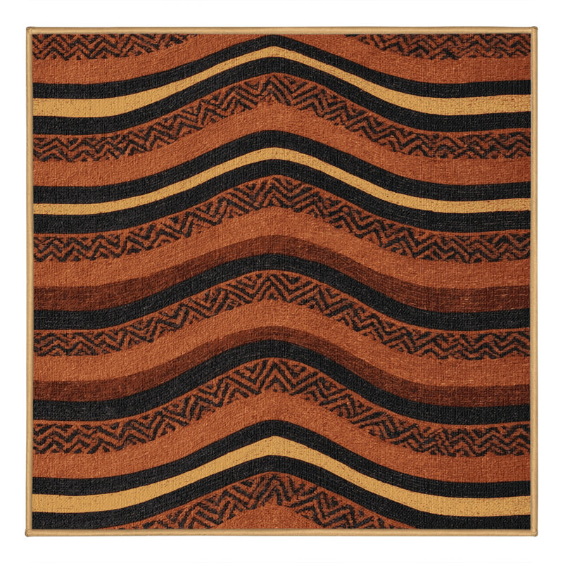  Tapis lavable à motif argiles rouges du sud-ouest, Carré 6 pi