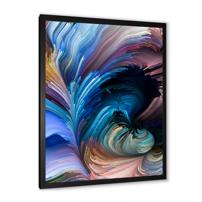 Élégance de liquide Art 11 - décoration murale moderne en toile, H 40 po x l 30 po x P 1,5 po, Cadre noir