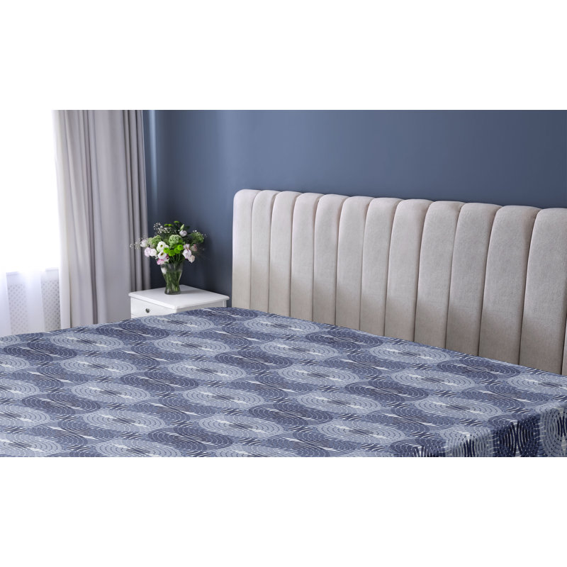 Drap-housse Ambesonne, Drap-housse de taille simple, Bleu ciel, lavande foncé / abstrait