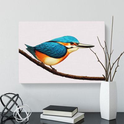 Dreamy Kingfisher Bird - Wrapped Canvas