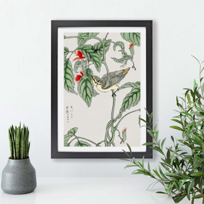 Japanese Tree-Creeper Bird by Numata Kashu - Framed Print