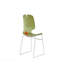 Ensemble de 4 chaises de bureau empilables modernes en polypropylène, vert, pouvant supporter 180 kg-1564097085