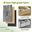 Commode en tissu avec 8 tiroirs, structure en métal et plateau en bois pour le rangement