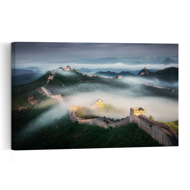 «Great Wall Morning Mist Serene Abstract Contemporary Landscape Landscape», reproduction d'art, H 24 po x l 36 po
