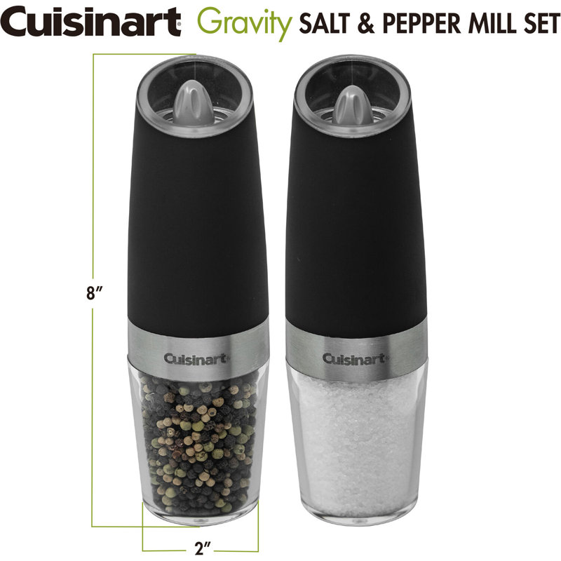 Cuisinart Black and Silver Electric Salt and Pepper Mill Set
