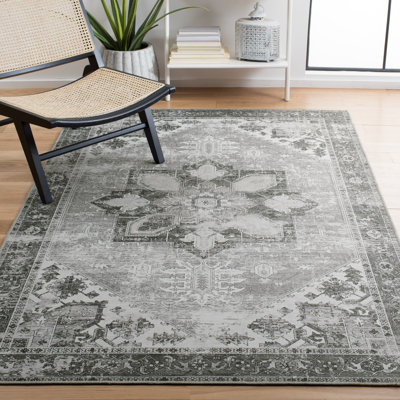 DeBary Oriental Dark Sage/Ivory Area Rug