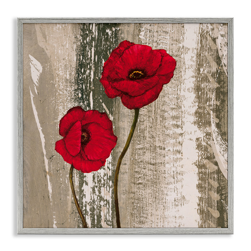 «Stupell Industries Rustic Red Anemones», art de la giclée encadrée par Brian Foster, Estampe numérique Farmhouse
