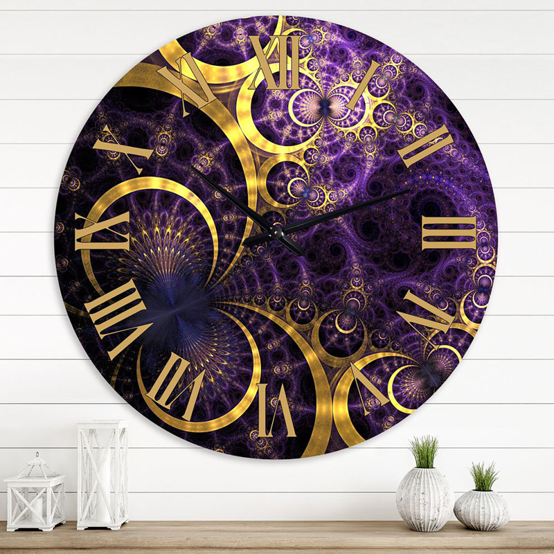 Fractale portail magique III - horloge murale moderne, Grand