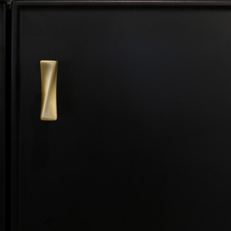 Twist Bar Knob, Satin Brass