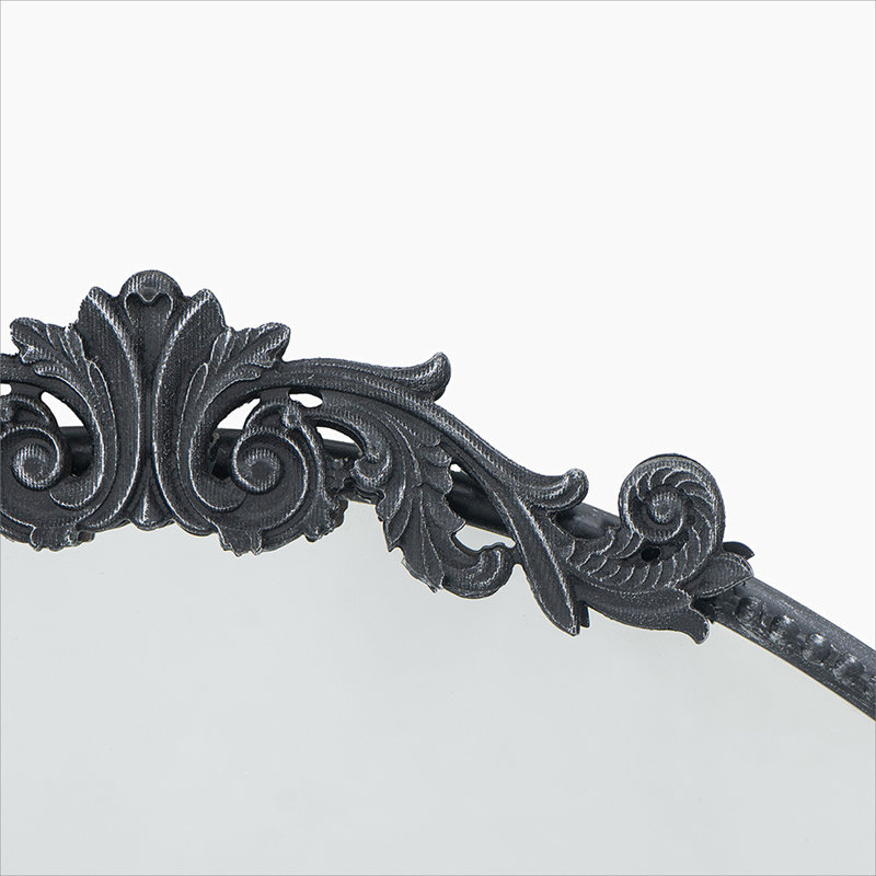 Miroir d'appoint mural Emmeline, 30 po x 32 po, Noir