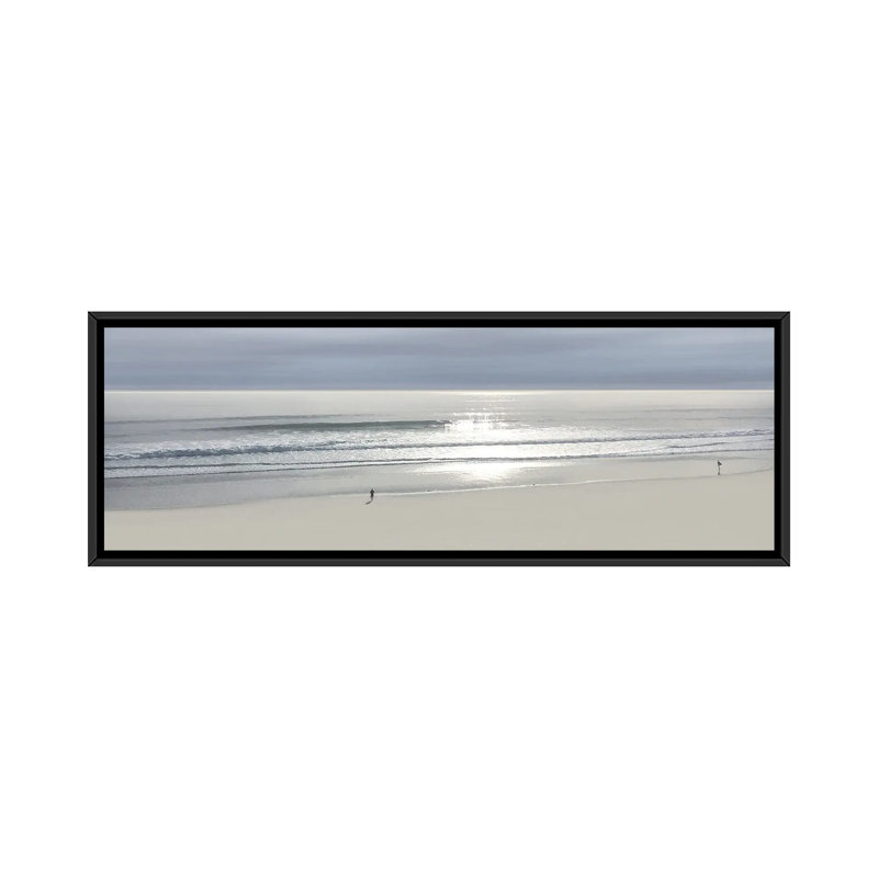 Beach Walk I - reproduction d'art murale encadrée, H 12 po x l 36 po, Noir, Reproduction encadrée sans passe-partout