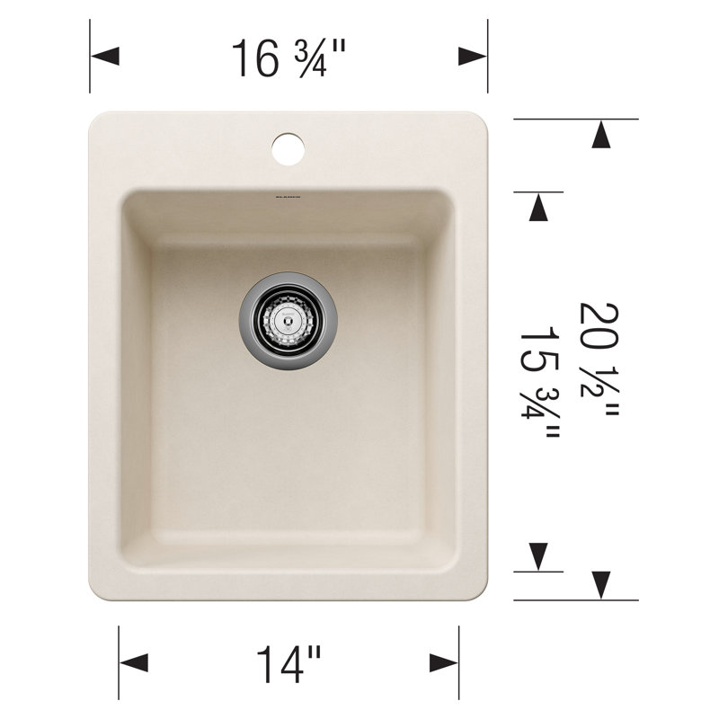 Liven SILGRANIT 17" Dual Mount Bar Sink, Soft White